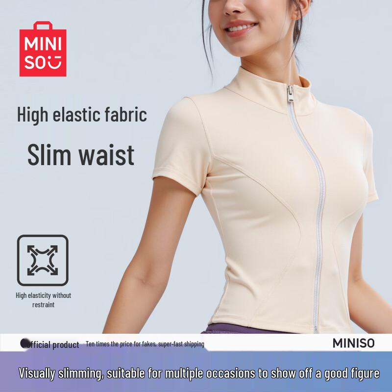 MINISO Women's Yoga & Fitness Short-Sleeve Jacket