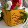 Christmas Tree Topper Classic Green Monster Hiding Behind Book Treetop Decoration for Christmas Tree Decorations Xmas Holiday Party Favor (Tree