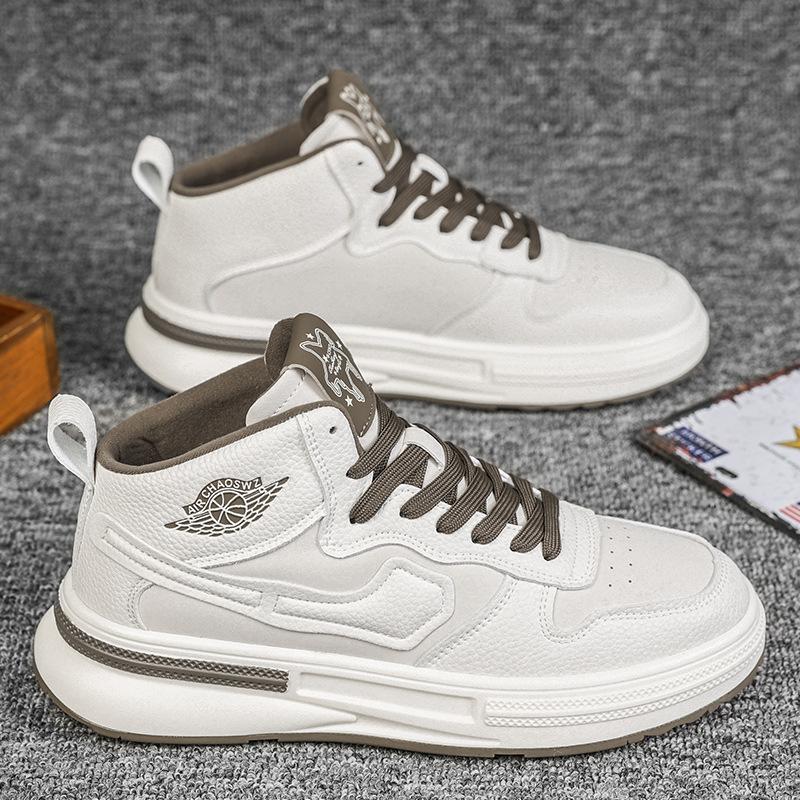 

Men s shoes 2024 winter new breathable trend versatile white mid-top board shoes men s sports little white shoes trendy shoes 39