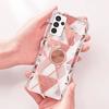 Ring Case for Samsung Galaxy A32 5G Pink Luxury Elegant Shockproof Marble Pattern TPU