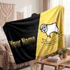 Derby County Personalisierte Fleecedecke Mit Fußballlogo, Individueller Name Text Weiche Warme Wohndecke