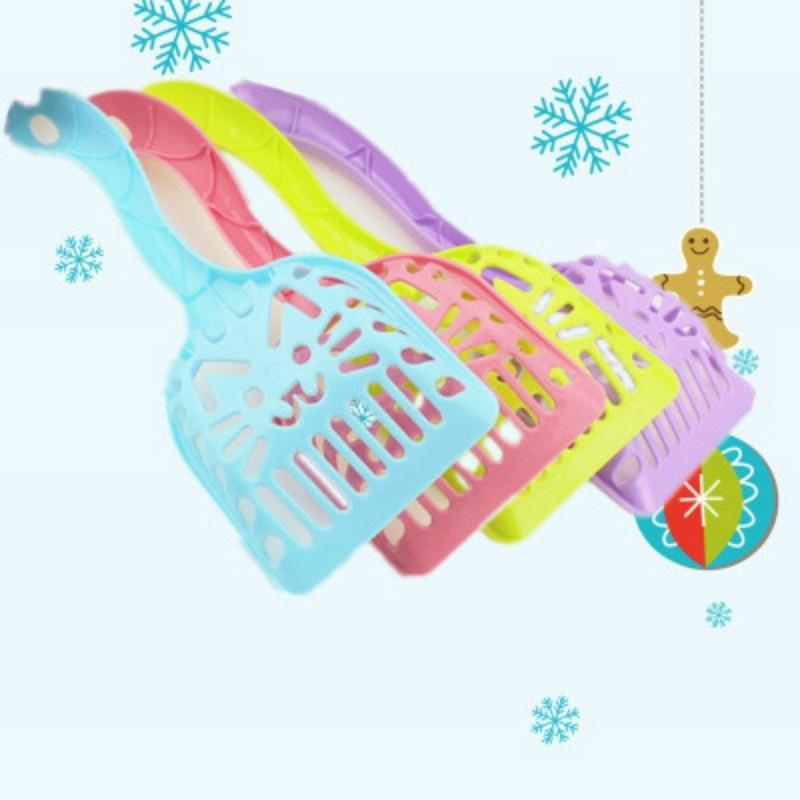 1Pc Color Random New Pet Products Shovel Cat Litter Plastic Scoop Cat Sand Cleaning Dog Food Spoons