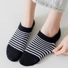 10 Pairs Women Striped Knitted Socks Comfortable Polyester and Spandex Blend Sweat Absorbing Breathable Fashionable Ankle Socks