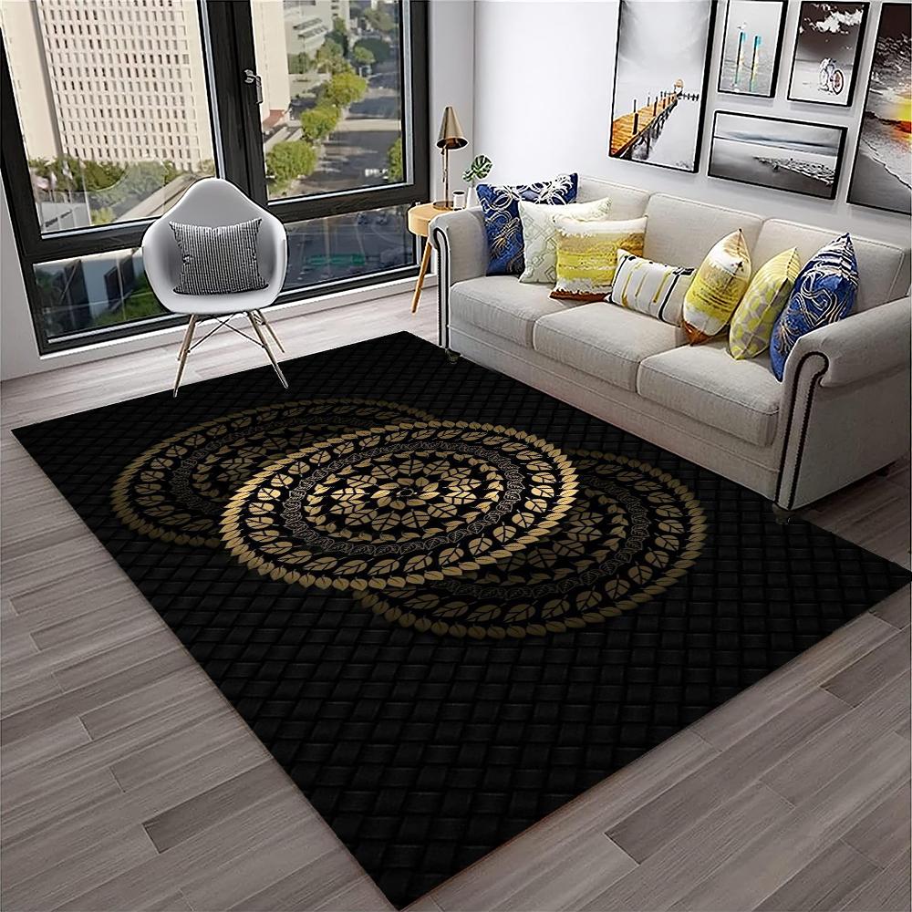 3D Mandala Bohemia Geometric Carpet Rug for Home Living Room Bedroom Sofa Kitchen Doormat Decor,Kid Area Rug Non-slip Floor Mat