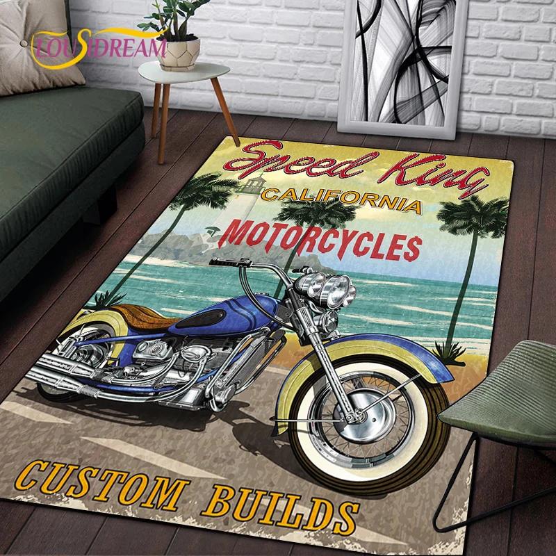 Tappeto retrò da moto, tappetino antiscivolo per grandi porte, zerbino da bagno per soggiorno, camera da letto, ingresso, decorazione per la casa