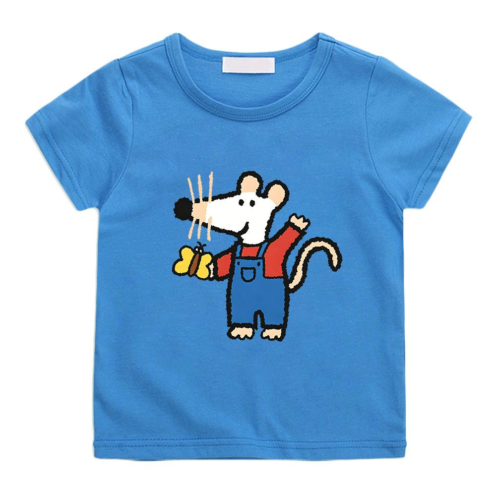 Maisy Mouse Kids 100%Cotton Cartoon Print T-shirt 2-12 Years Boys and Girls Kawaii Soft Short Sleeve Casual Tops Summer Toddler