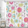 Vibrant Floral Shower Curtain: Embrace the Colorful Flower Design, Soft Fabric, and Playful Vibes for Your Lively Bathroom