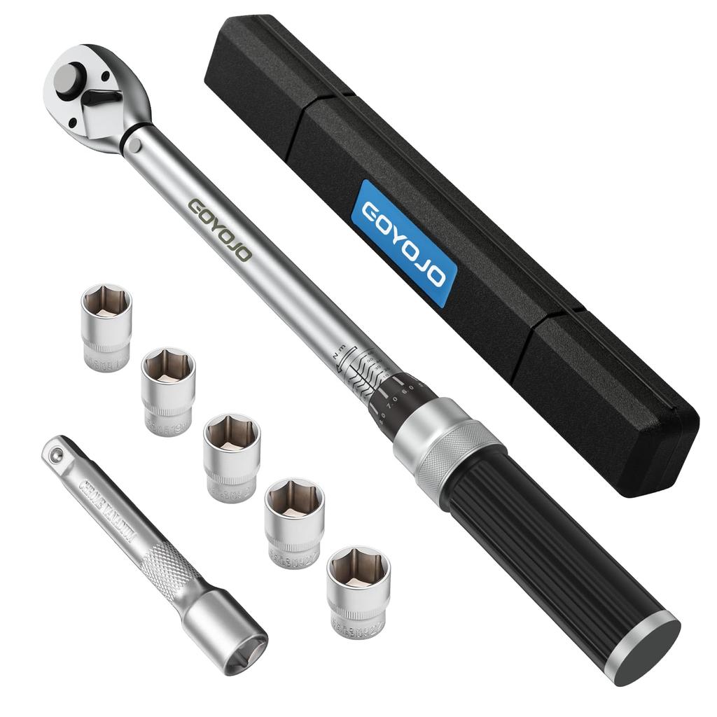 GOYOJO Torque Preset Set for Diamond Torque for and Machine Tire and More Wrench, Type, 7-Piece Replacement, 1/2-Inch Drive, 20-210 N.m,