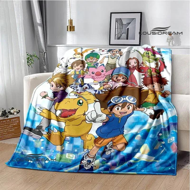 Digimon Cartoon Printed Blanket Flannel Warm Blankets Soft and Comfortable Blanket Bed Linings Cubre Cama Birthday Gift