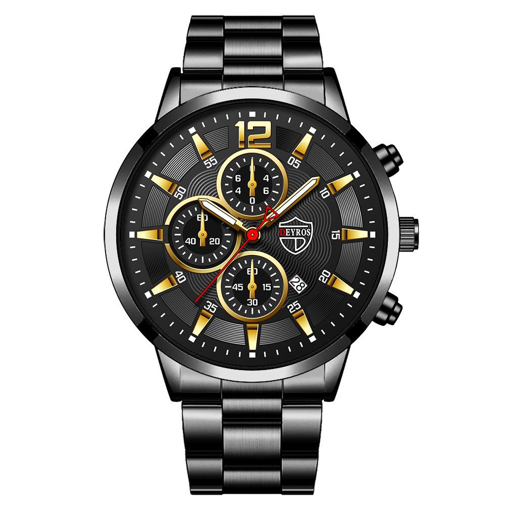 Neue Herren Mode Große Zifferblatt Uhr Kalender Uhr Freizeit Uhr Herren Edelstahl Uhr Quarz Uhr