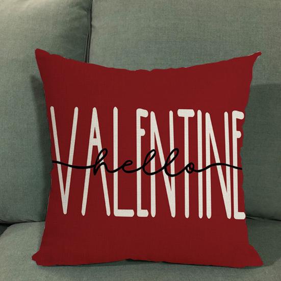 Valentine's Day Pillowcase Cute Love Heart Gnome Doll Pattern Red & White Color Sofa Cushion Cover Bedroom Car Square Pillow Shams Bedding Supplies