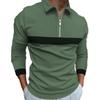 Stylish Men's Long Sleeve Plaid Zip Polo Shirt, Casual Fashion Top