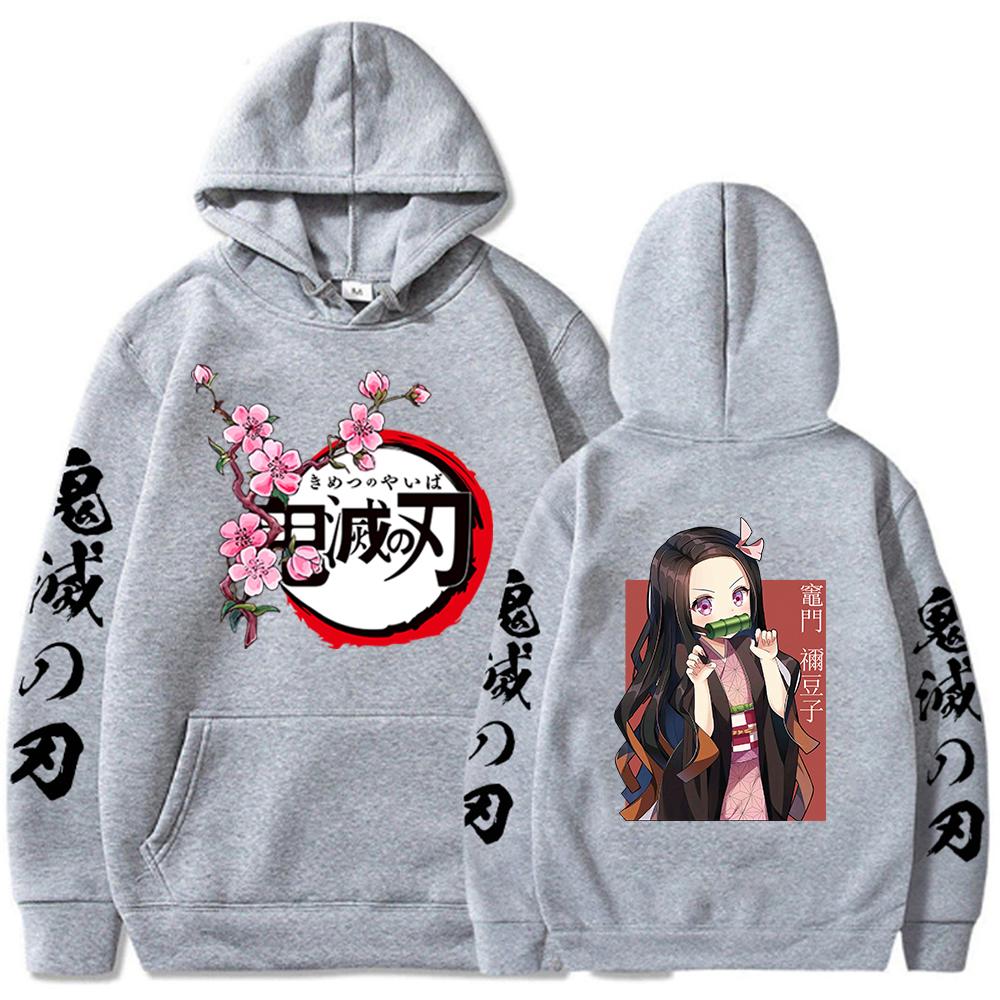 Anime Demon Slayer Kamado Nezuko Print Hooded Men Women Casual Loose Hoodies High Quality Sweatshirt Harajuku Unisex Streetwear