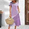 Abiti con Stampa Digitale 3D Donna Estate Manica Corta Scollo O Casual Ampio Vestito