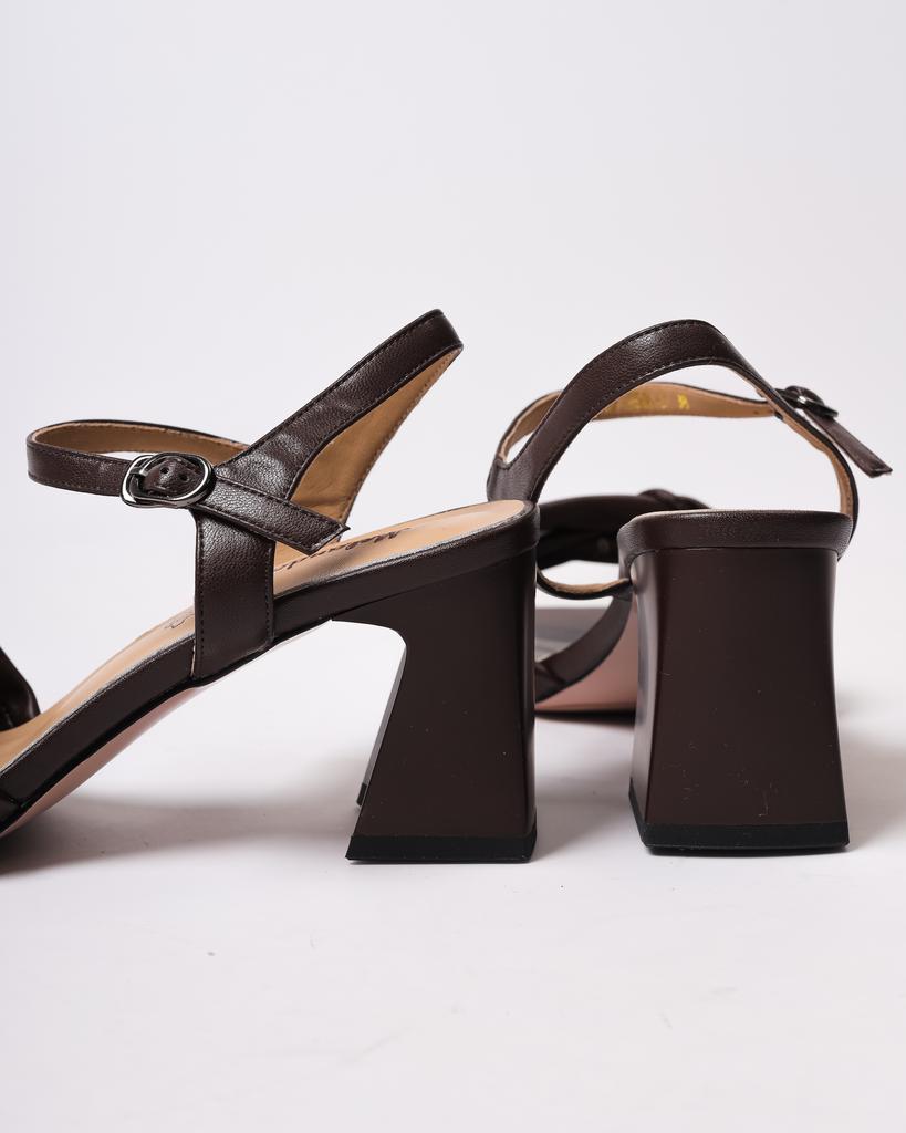 Sandálias de salto Melanda 5177506 36 chocolate couro