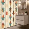 1PC Bohemian Tribal Leaf Shower Curtain, Vintage Botanical Design,  Machine Washable for Modern & Traditional Bathrooms