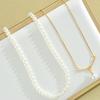 2 Pcs Elegant Pearl Beads Chic Exquisite Necklace Set Fashion Gold Color Minimalist Choker Necklace Daily Wear Party Jewelry New