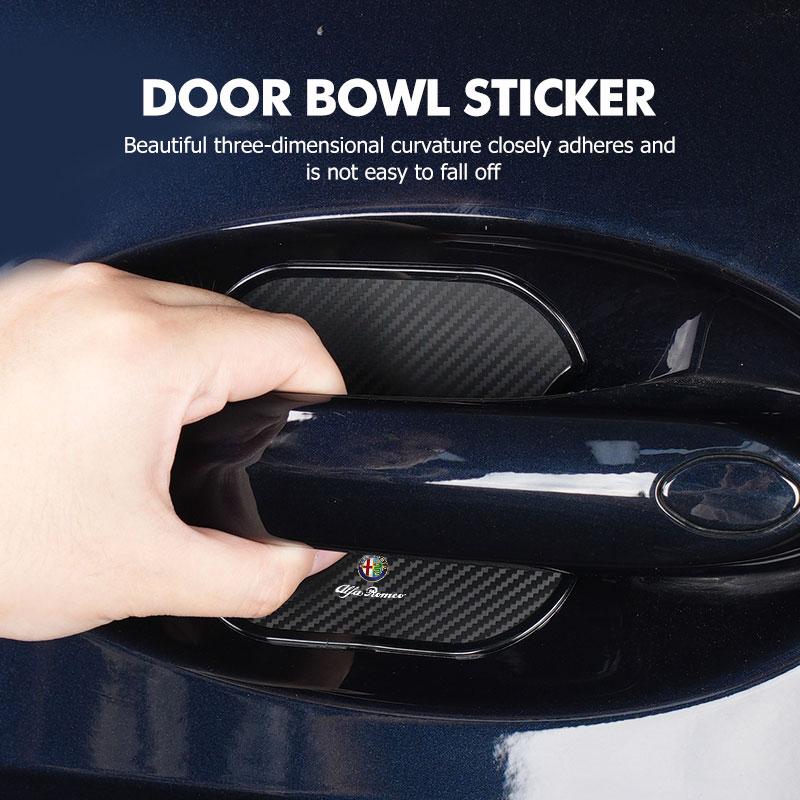 2026 Horké Alfa Romeo 4KS Samolepka Ochrana Klika Dveří Auta Z Uhlíkových Vláken Znak Příslušenství Pro Alfa Romeo Giulietta GT 159 147