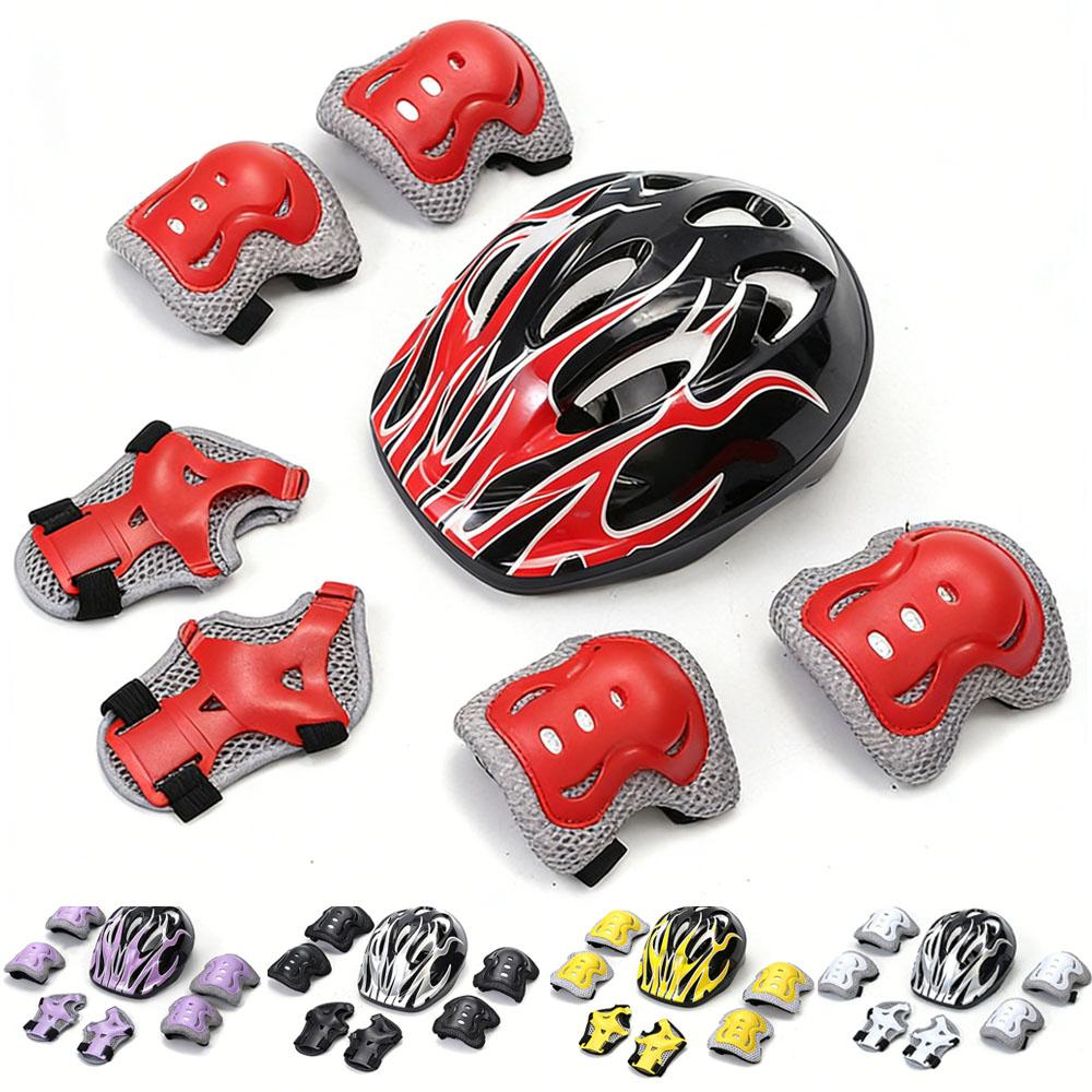 Skateboard Fahrradhelm für Kinder Verstellbare Knie Ellbogen Protektoren Handgelenk Schoner Schutzausrüstung Helme Set Jugendliche für Fahrrad Radfahren