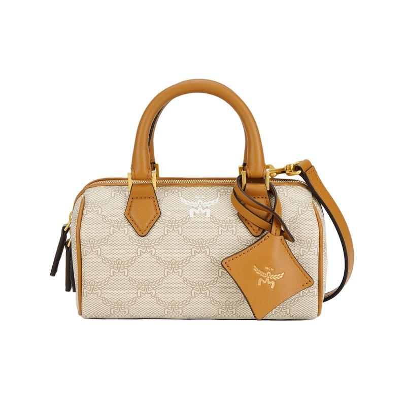 MCM Lauretos Pattern Letter Print Canvas Handbag Tote MWBESEA09I9001