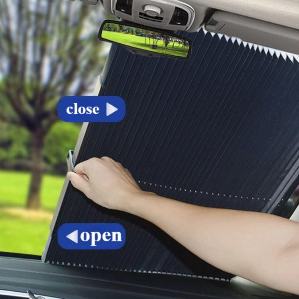 Automatic Telescopic Automobile Sunscreen Foldable Design Sun Visor Covers  Front Window