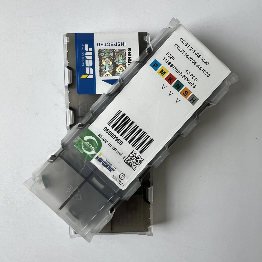 ISCAR / CCGT060204-AS IC20 / Industrial indexable Carbide Inserts 10 Pcs