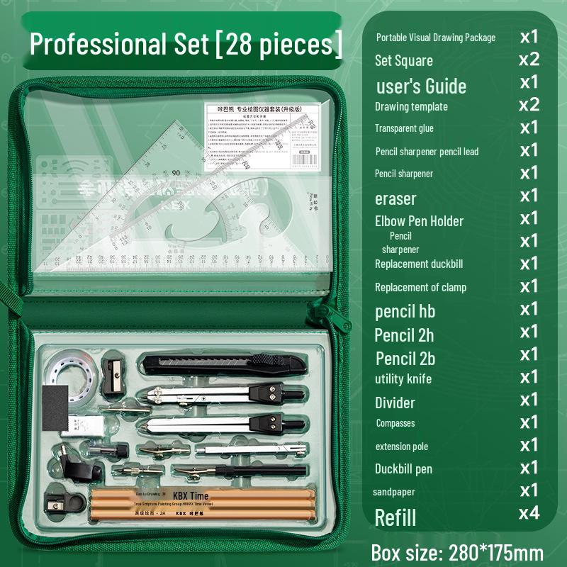 Set Professionale per Disegno Architettonico: Compasso Multifunzionale per Disegni Tecnici