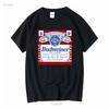 Officially Licensed Budweiser T Shirt Vintage Washed Designer Clothes Streetwear Casual Unisex Breathable Slightly Stretched