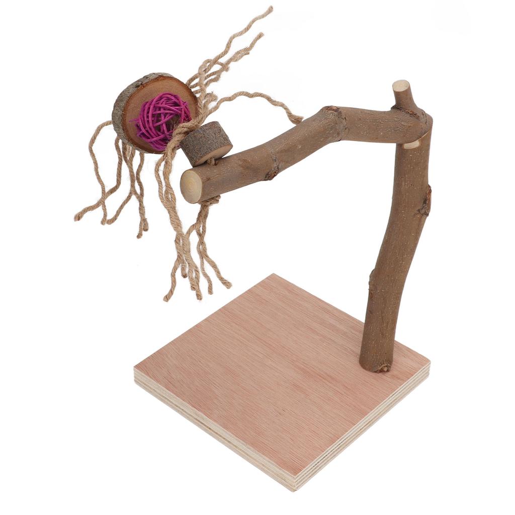 Bird Playstand Wooden Chewing Claws Grinding Parrots Training Rack with Base for Cockatiel