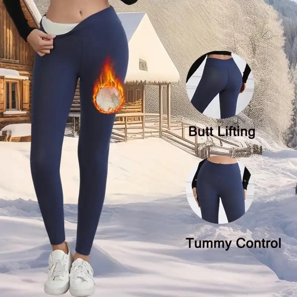 Elastic Fleece Leggings Prevent Cold Warm Yoga Pilates Pants Velvet Tights  Outdoor Activities