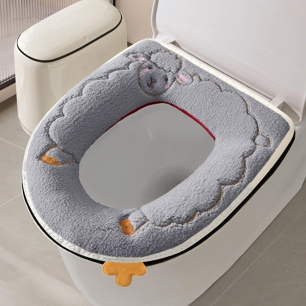 Skin-Friendly Plush Toilet Seat Thick Warm Toilet Seat Cushion Toilet Seat Cover All Seasons