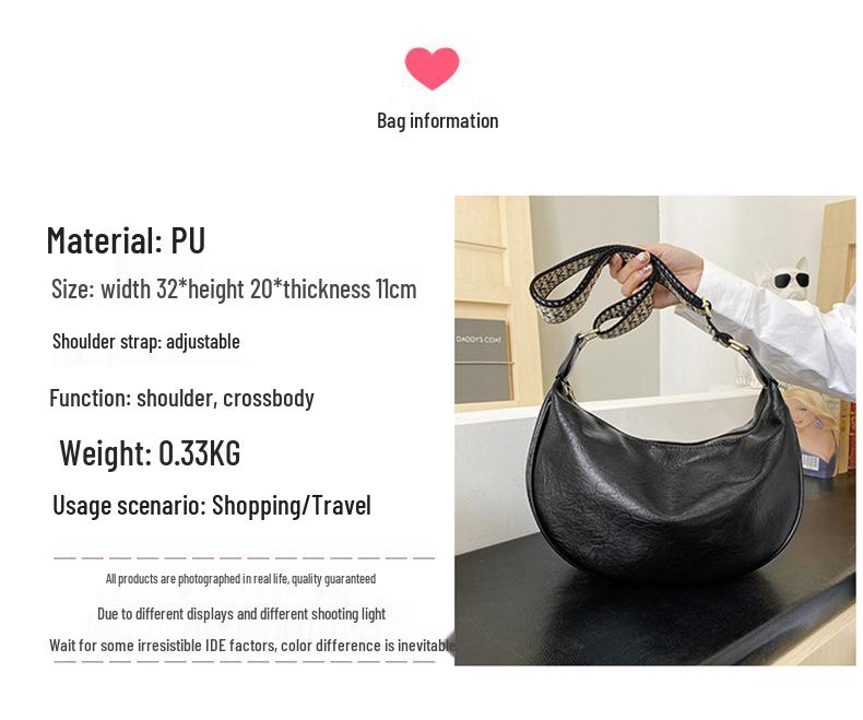 Korean Style Soft Leather Niche Women's Casual Crossbody Dumpling Bag