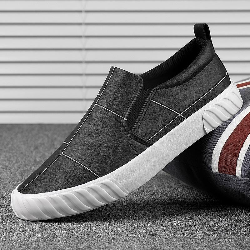 Spring Autumn  Men's  Shoes Leather Casual  Designer Fashion Leisure Loafers Slip-On Flat Shoes