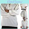 Adult Medieval Cosplay Renaissance Men Shirt Lapel Long Sleeve Laceup Solid Color Loose Fit Pullover Shirt