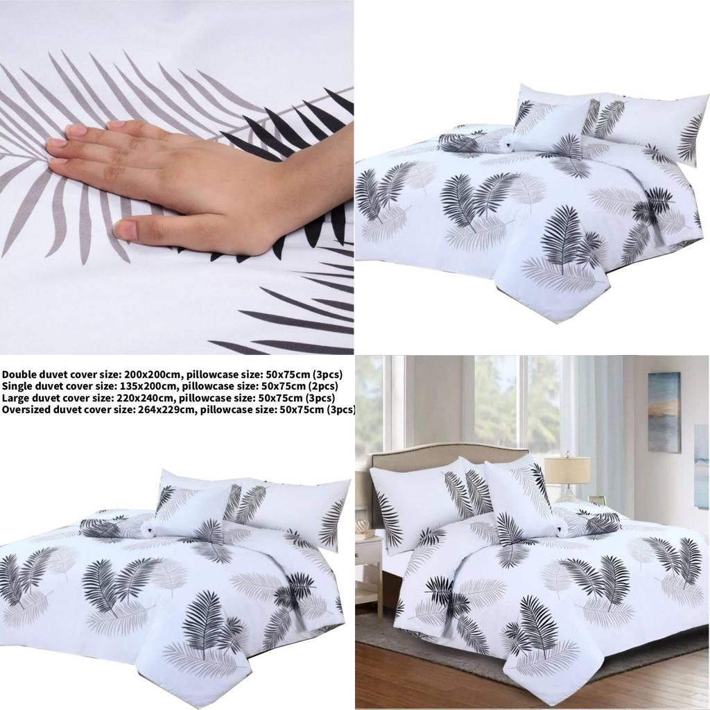 Leaf Design Bedding Set With Soft Fabric For Double Bed