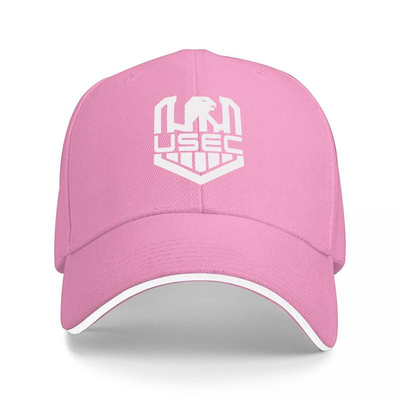 USEC Logo Baseball Cap Black with White Embroidered Bear Design and Shield Pattern Premium Adjustable Hat for Unisex and Women