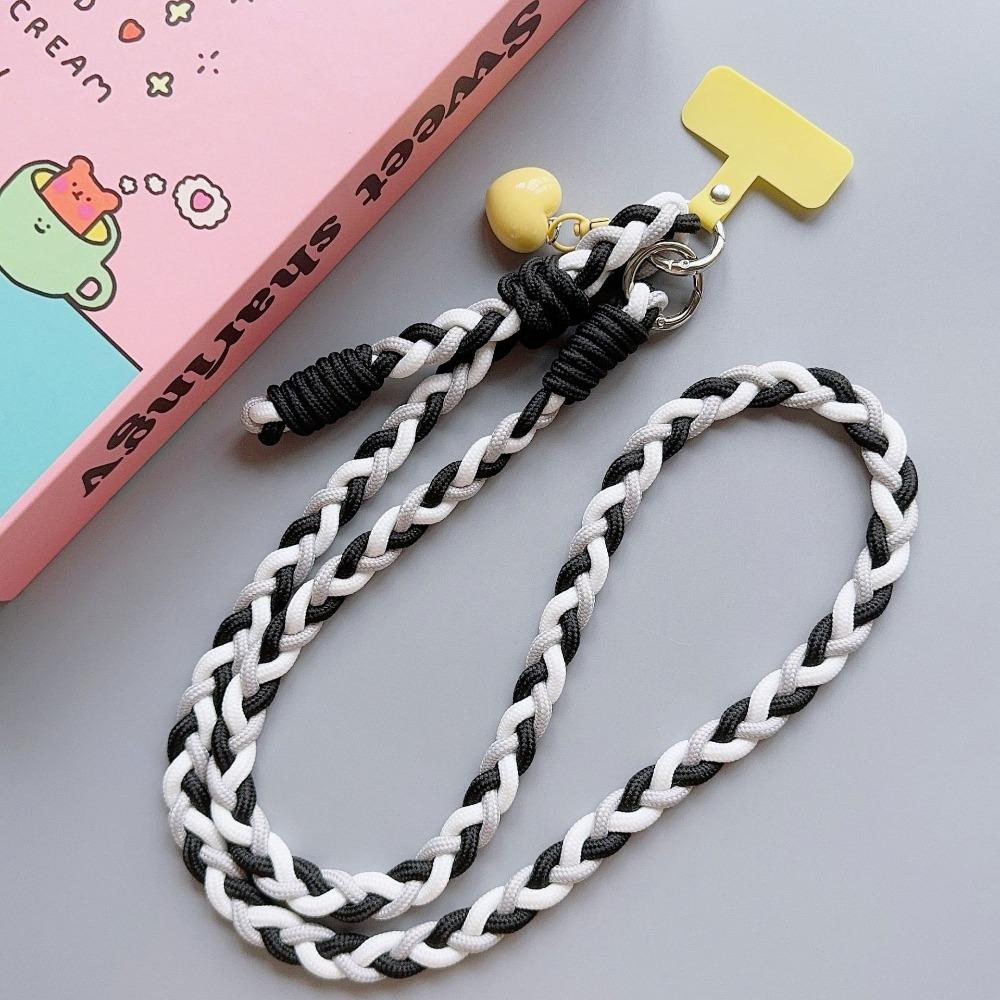 Braided Chain Mobile Phone Crossbody Lanyard Anti-lost Heart Crossbody Phone Strap