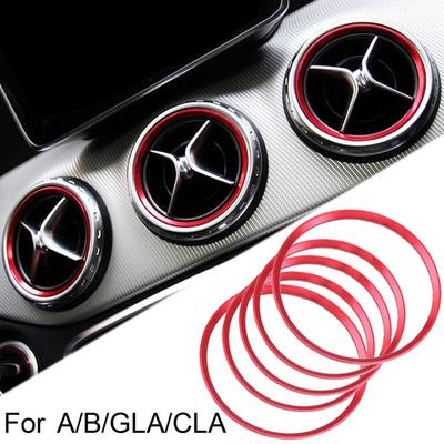 5Pc Red ForA B CLA GLA Class W176 Air Vent Outlet Ring Cover Trim