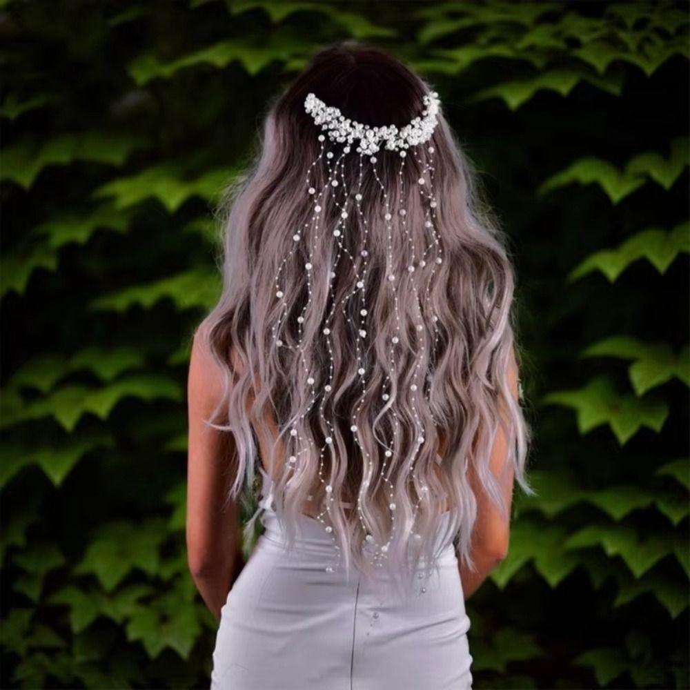 Elegant Bridal Pearl Hair Vine Romantic Wedding Hair Piece Pearl Hair Comb Banquet Event