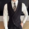 Herren Weste Schwarz mit Revers Einfarbig Zweiknopf Weste Für Hochzeit Bräutigam Bankett Business Casual Arbeit Täglich Herren Anzug Weste