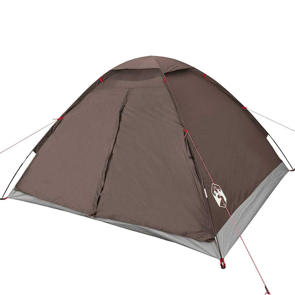 Dome Camping Tent for 4 Persons Brown Waterproof