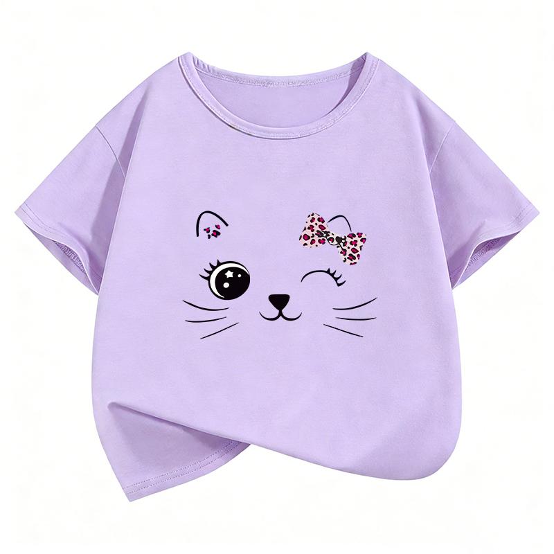 Kawaii Cat Meme T Shirts Cat Funny Short Sleeve Harajuku Kids Childrens Tshirt Boys Girls Casual Top Tee Summer