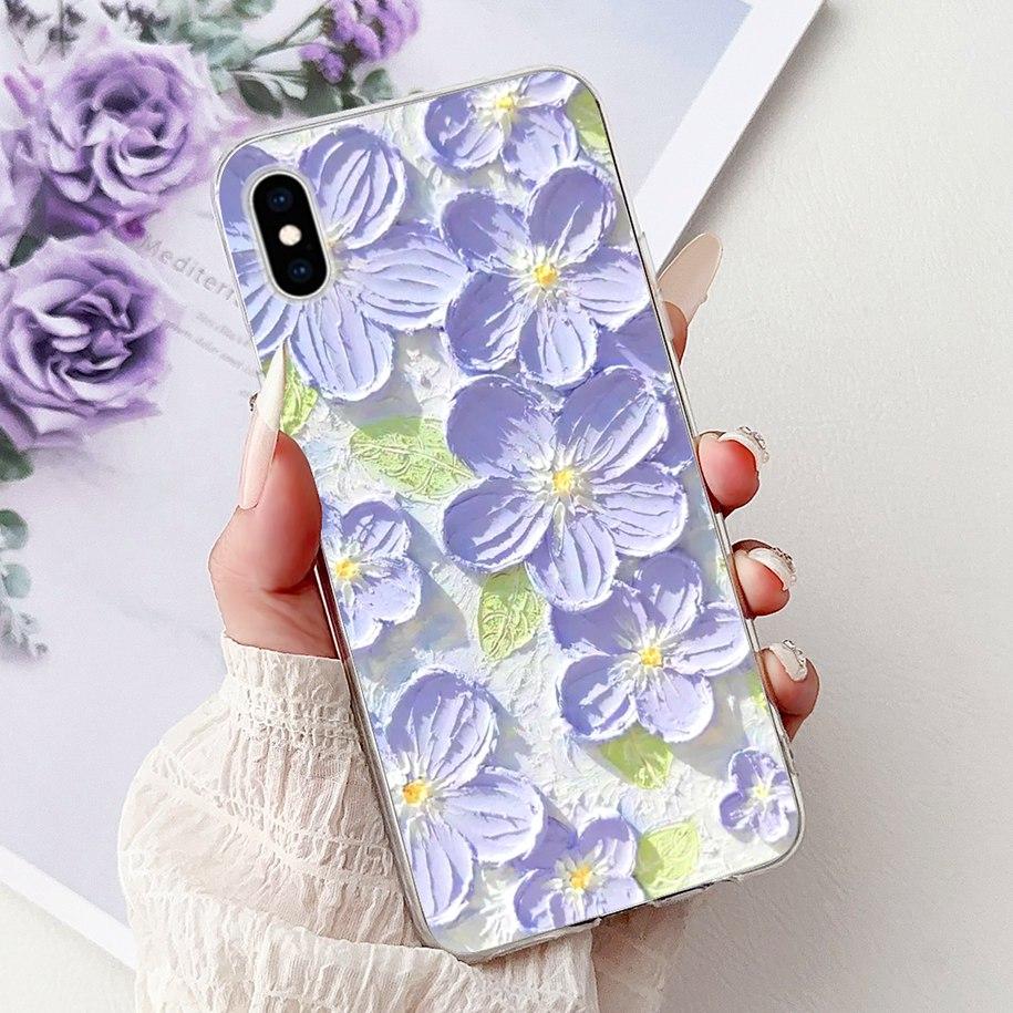 Per iPhone X XS Custodia Popolare Fiore Farfalla Morbido Trasparente Silicone Sottile Cover Posteriore Per iPhoneXS Max XR Custodia iPhoneX Bumper