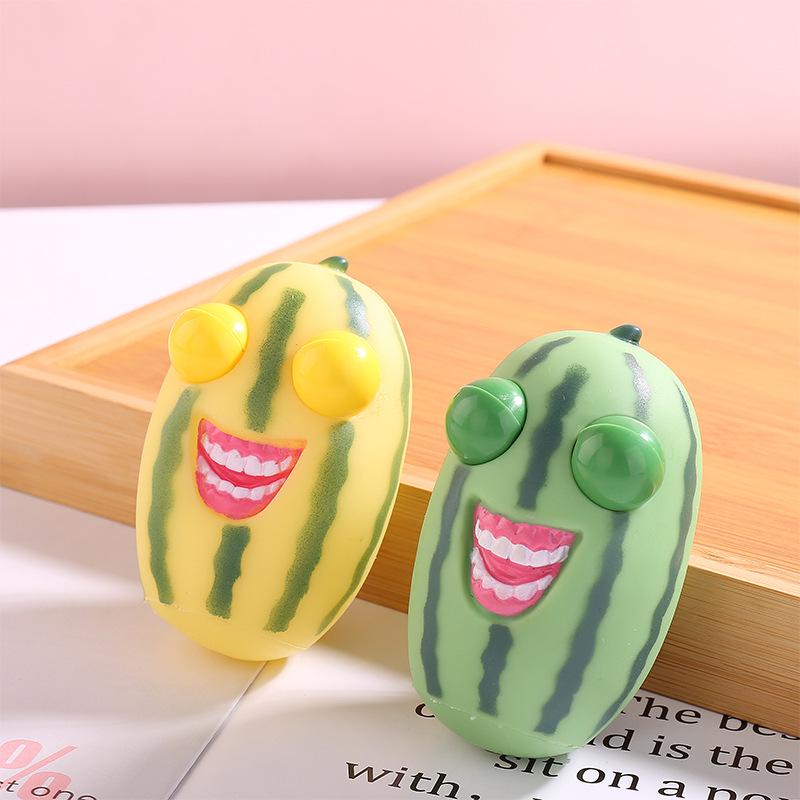 Creative Squinting Watermelon Stress Relief Toys - Squeeze & Blink for Fun and Relaxation