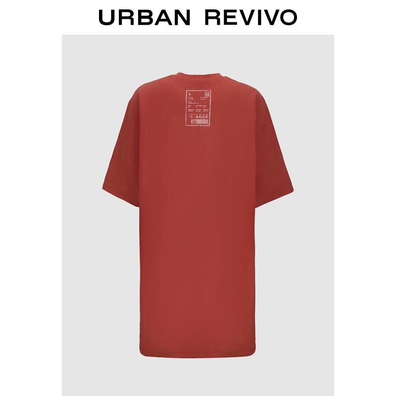 

UR 2025 Autumn Retro Letter Print Loose Short-Sleeve Dress L