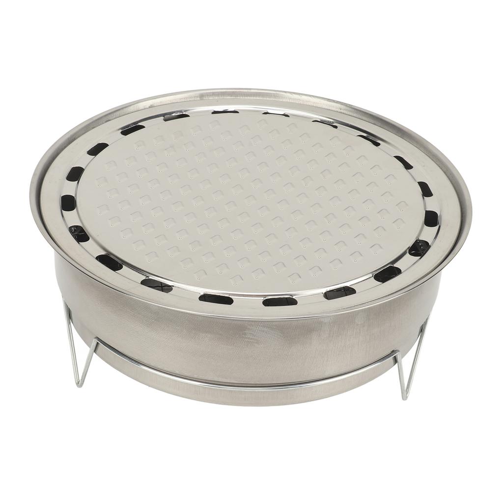 Tragbarer runder Holzkohlegrill Multifunktionaler kompakter Holzkohleofen für Picknick Camping