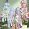 1PC Four Fashion Girls 750ml Color Plastic Sports Water Bottle Leakproof Flip Straw Lid Suitable for Sports Office Home Use