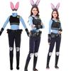 Halloween Voksenkostyme Gal Zootopia Kanin Judy Politibetjent Kostyme Langermet Kortermet Draktsett