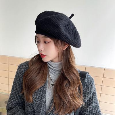 Fashion Alpaca Wool Beret Hat Soft Comfortable Knitted Hat Warmer Dome Cap Autumn