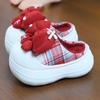 Fashion Winter height increasing cotton slippers for women 2025 new winter indoor slippers anti slip thick sole plush cotton shoes